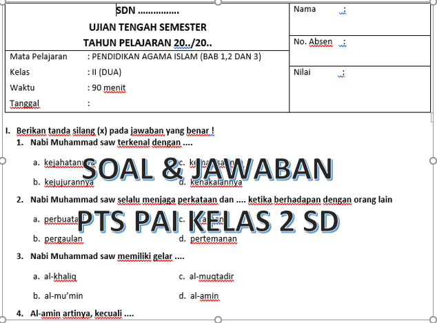 Menyongsong Prestasi Akademik: Panduan Lengkap Download Soal PAI Kelas 2 SD Semester 1 KTSP