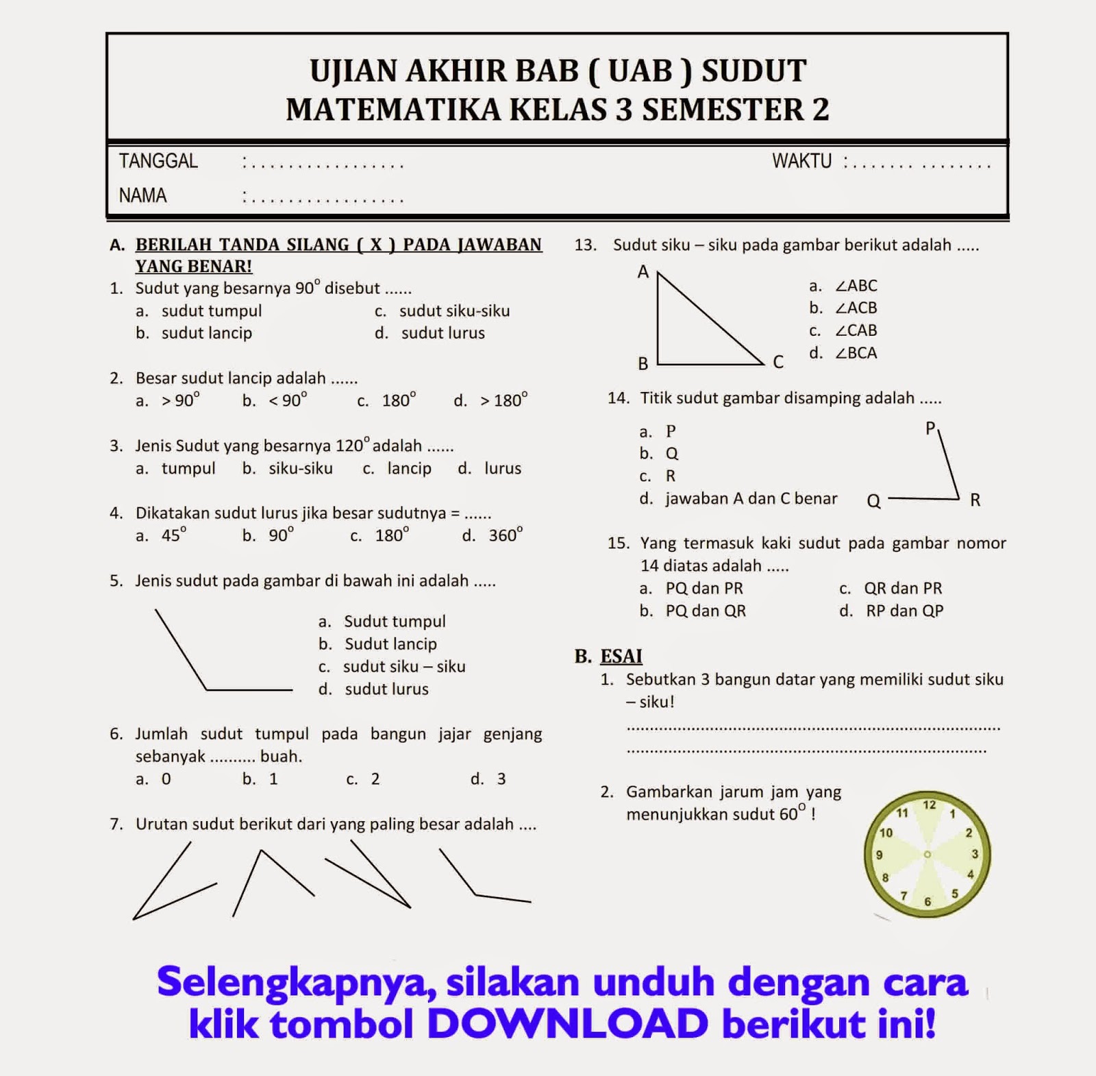 5 Contoh Soal Kelas 3 Semester 2 yang Terbukti Sering Muncul di Ujian 2026, Catat!