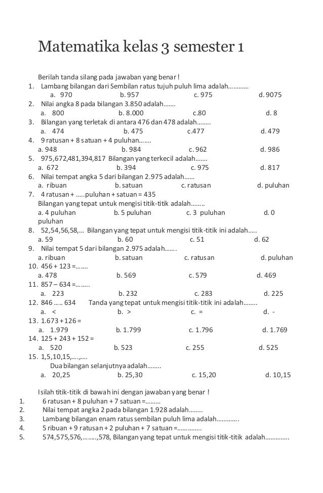 5 Rahasia Contoh Soal Ujian Kelas 3 SD Semester 1 di 2026 yang Wajib Orang Tua Tahu