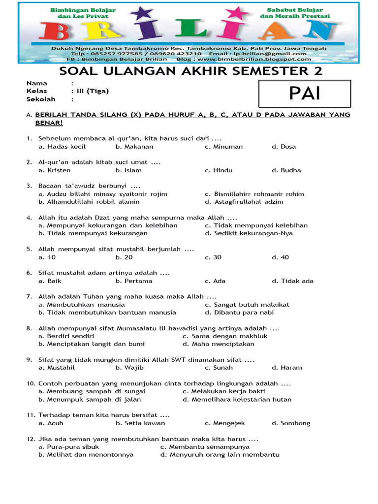 5 Rahasia Soal Ujian Semester Kelas 3 2026 yang Jarang Diketahui Orang Tua