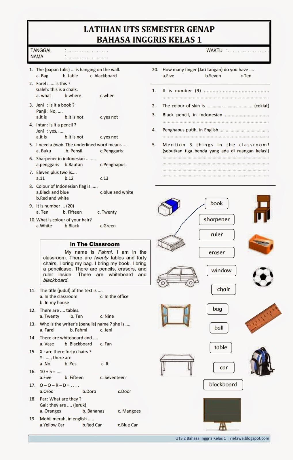 16 Soal Matematika Kelas 4 Essay Pelajaran kelas 1 sd 16 Soal Matematika Kelas 4 Essay Pelajaran kelas 1 sd