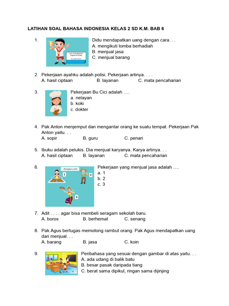 5 Contoh Latihan Soal Kelas 2 SD MI yang Wajib Dicoba Sebelum Ulangan Akhir