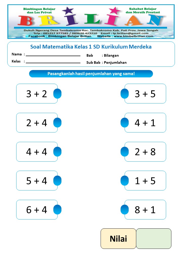 5 Contoh Soal Matematika Kelas 1 SD Semester 2 Kurikulum 2013 yang Wajib Dikuasai Siswa