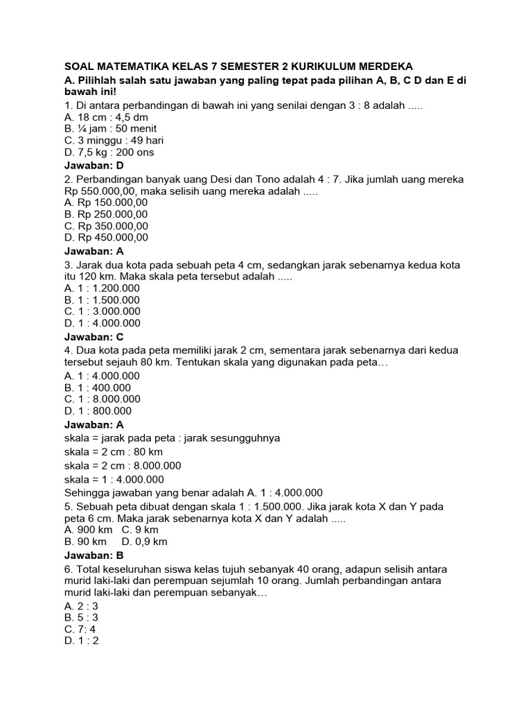 7 Rahasia Sukses Kuasai Soal Matematika SMP Kelas 7 Semester 2 dan Pembahasannya PDF di 2026
