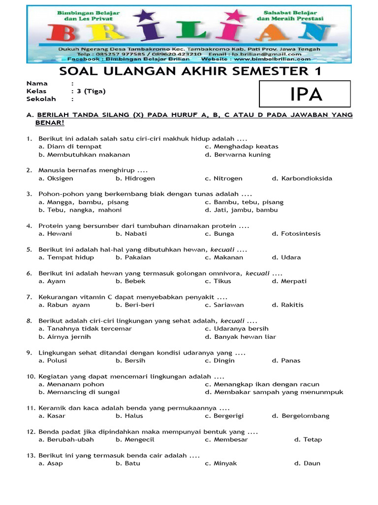 7 Soal IPA Kelas 3 Ternyata Menjebak, Wajib Tahu Sebelum Ulangan 2026
