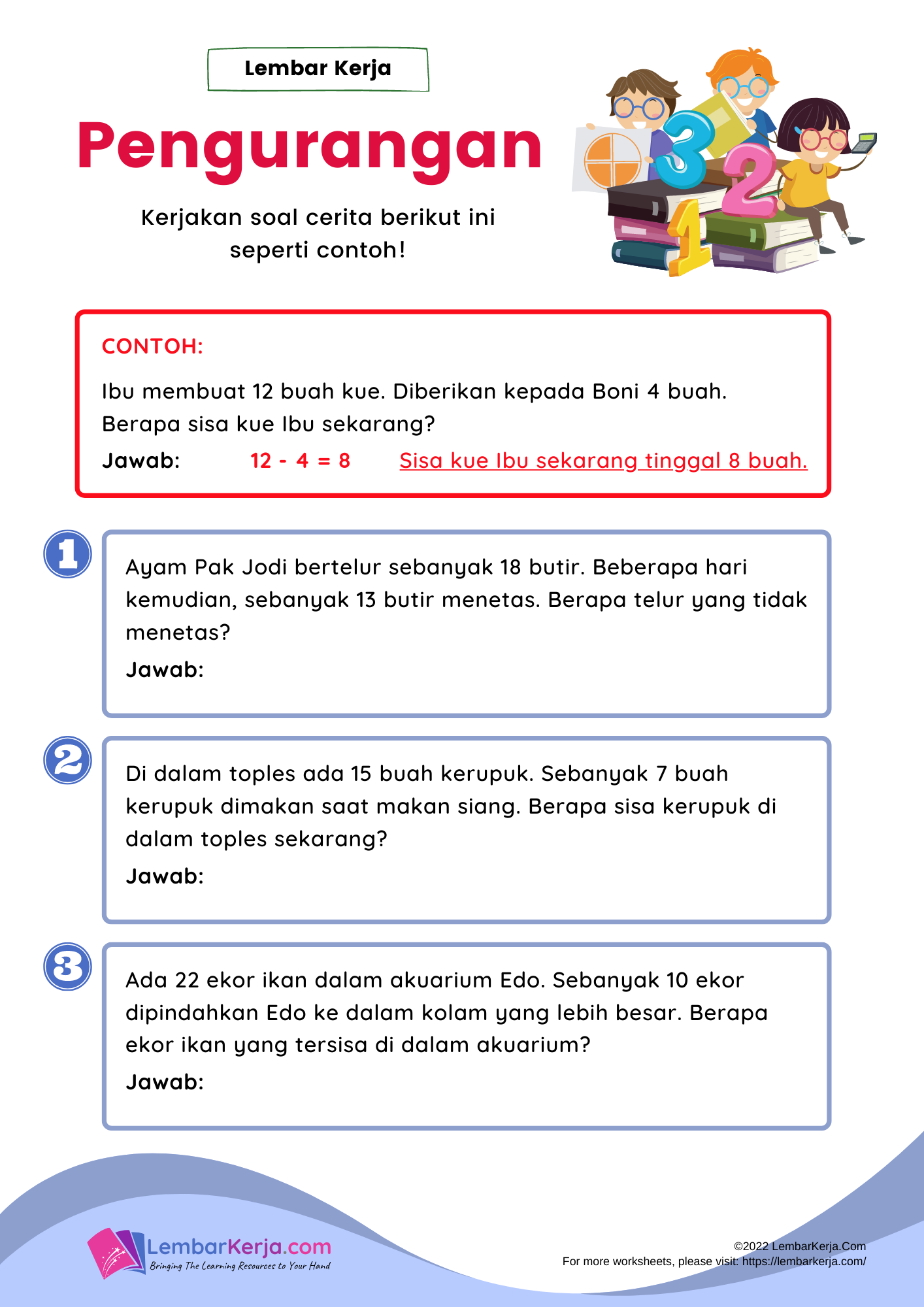 Soal Cerita Pengurangan Kelas 3 - inPoint Soal Cerita Pengurangan Kelas 3 - inPoint