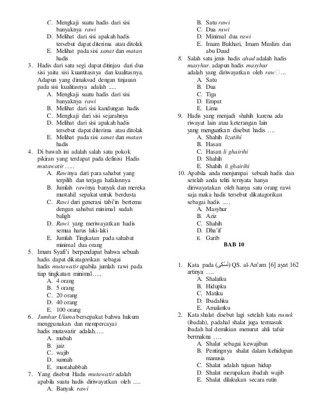Ini 5 Contoh Soal Matching Quran Hadis Kelas 10 Semester 2 yang Sering Muncul di Ujian, Wajib Tahu Sebelum Terlambat