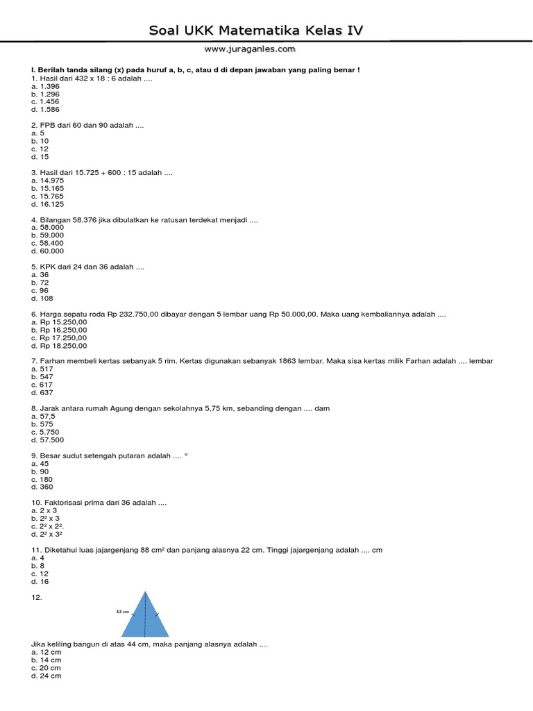 Terbukti 7 Tips download soal ukk matematika sd kelas 4 semester 2 Sebelum Ujian