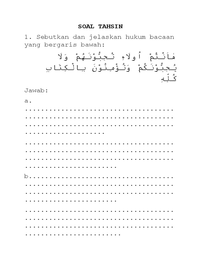 Terbukti! Contoh Soal Tahsin Kelas 2 Ini Bantu Anak Kuasai Bacaan dalam Hari Sebelum Ujian