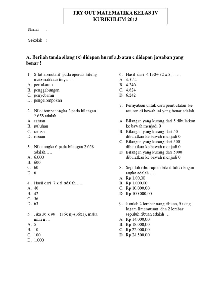Terbukti Mudah! 5 Cara Cepat Download Soal UKK Matematika Kelas 4 K 13 Kuasai OMI 2026