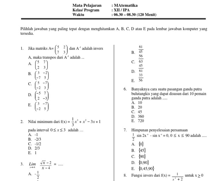7 Rahasia Contoh Kliping Soal dan Jawaban Matematika Kelas X Semester 2 yang Wajib Tahu