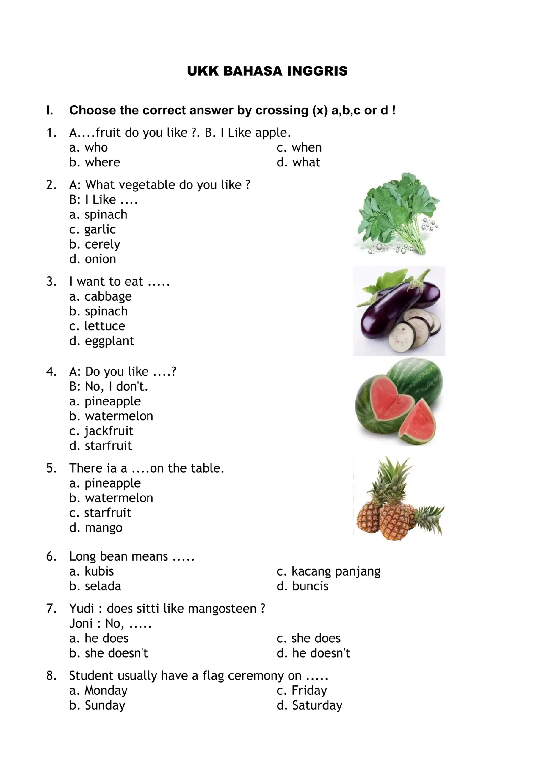 download soal ukk kelas 4 tahun 2013 bahasa inggris