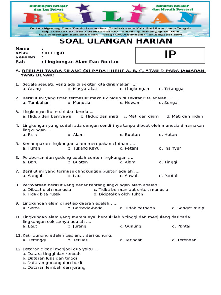 Wajib Tahu Cara Cepat Download Soal Ulangan Harian Kelas 3 Semester 1 Kurikulum 2013