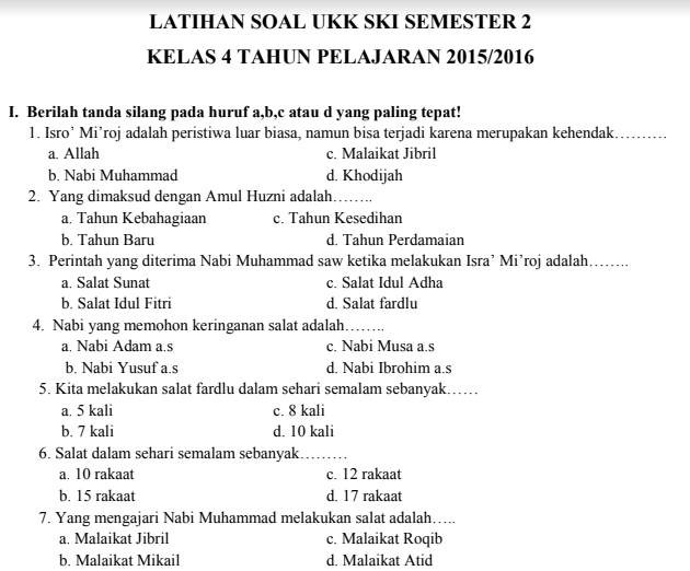 Wajib Tahu Link Download Soal UKK Kelas 4 SD Semester 2 Kurikulum 2013 Terbaru